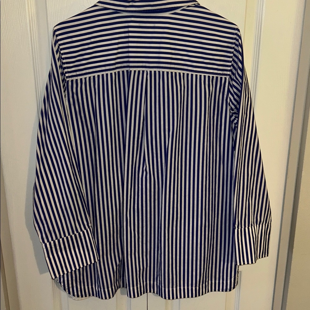 Talbots Navy and White Striped Top - Picture 5 of 7